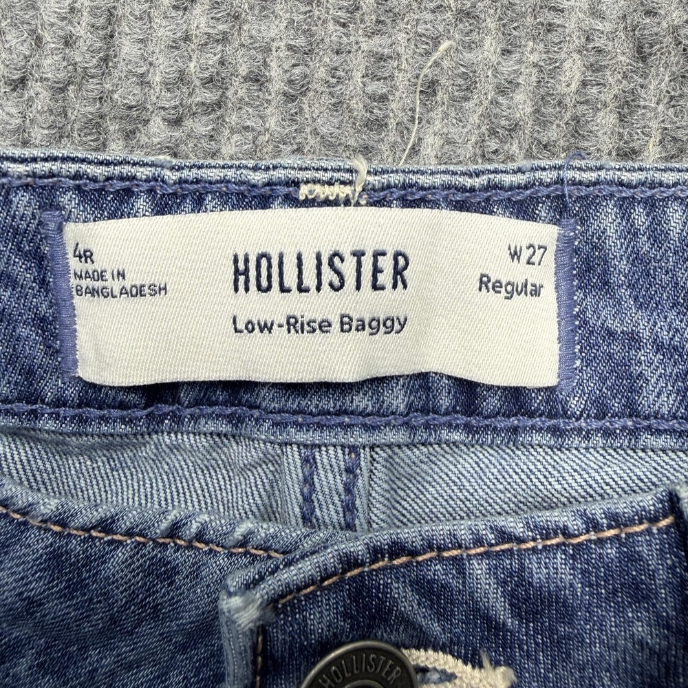 Hollister Low-Rise Baggy Jeans Womens 4 Light Wash Wide-Leg Stars 2026 Denim - Picture 6 of 13